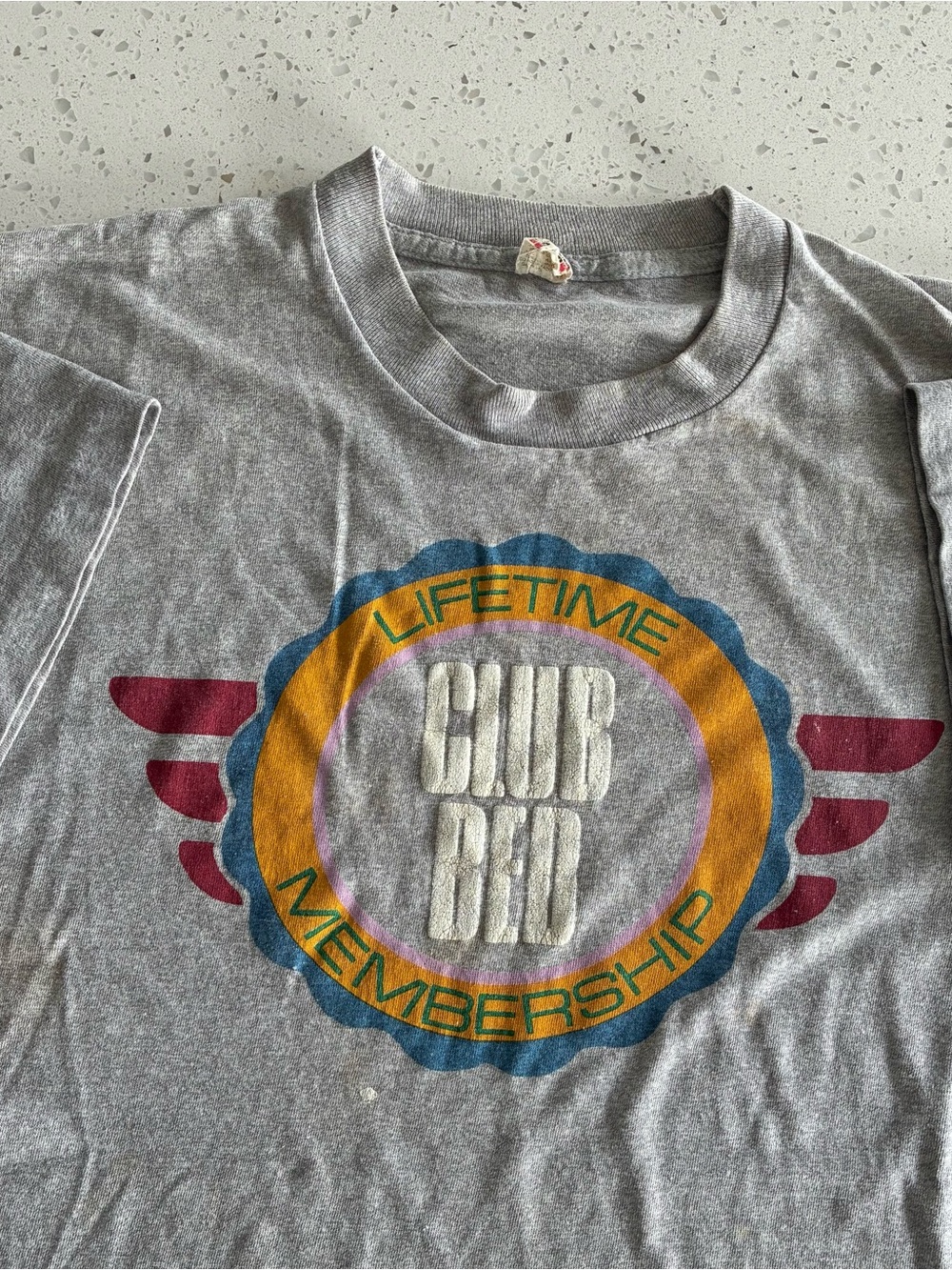 A3 - VINTAGE 80s SCREEN STARS MADE IN USA CLUB BED LIFETIME MEMBERSHIP T SHIRT